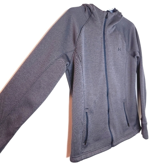 Under Armour men's m athletic performance gray heathered long sleeve zip jacket - Picture 4 of 16